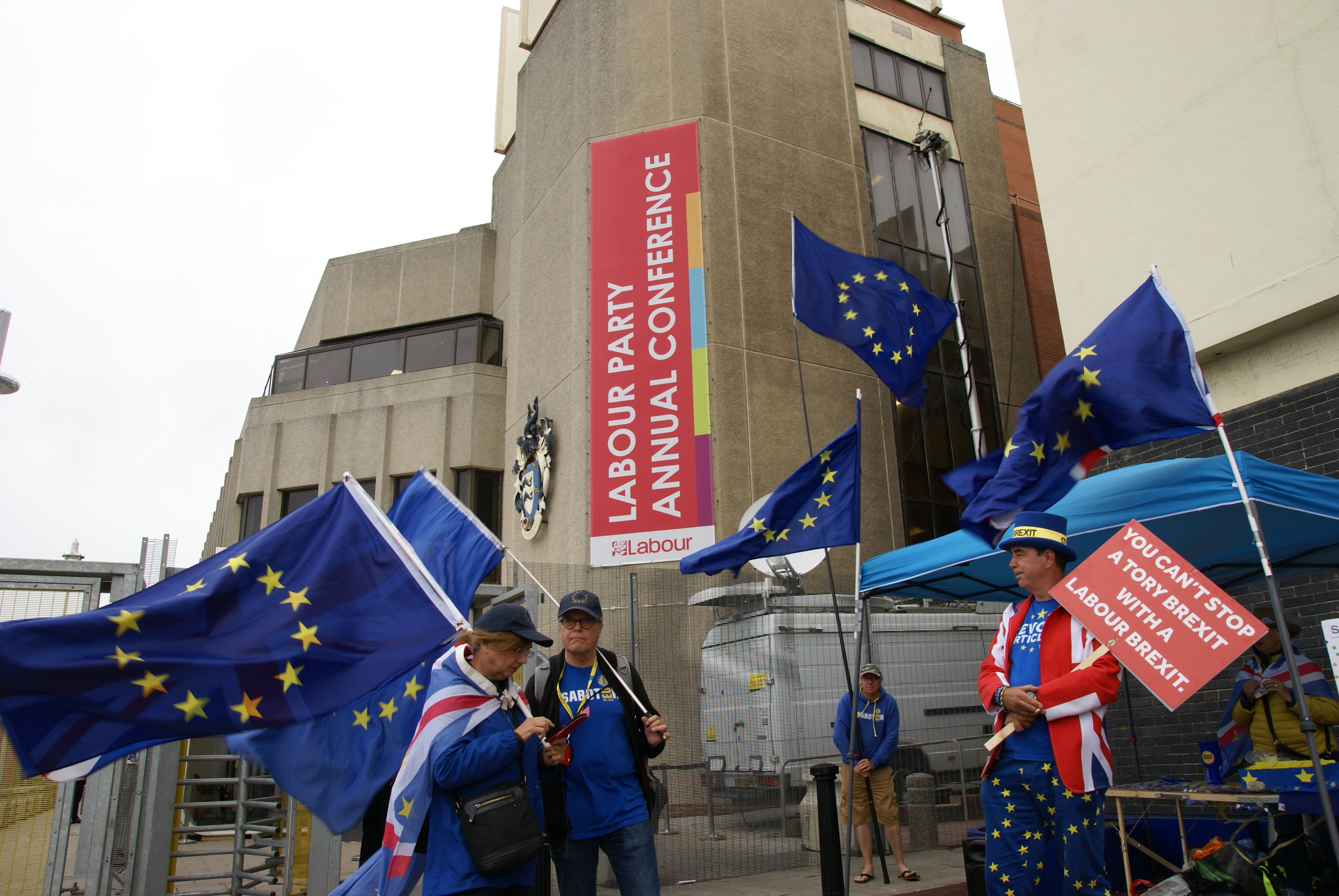 Brexit demonstrators near the Labour conference, Brighton 2019