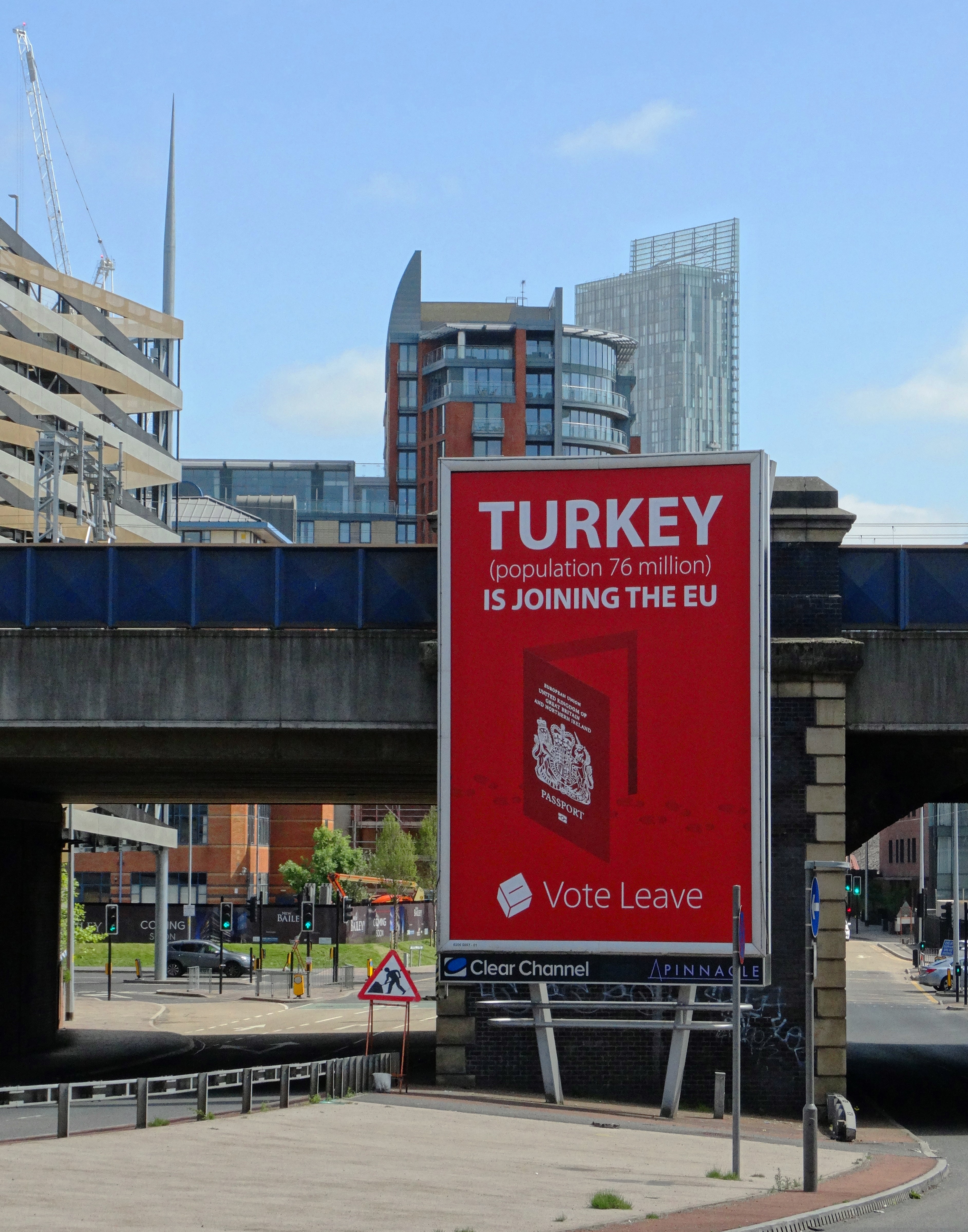 Vote Leave hoarding in Salford