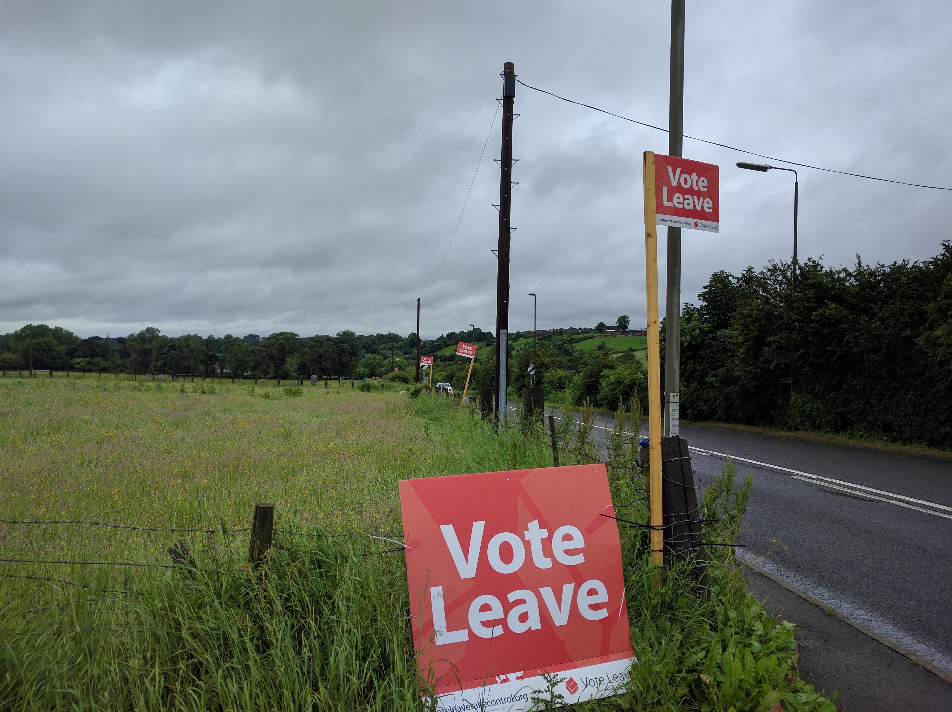 Vote Leave sign in Belper, Derbyshire